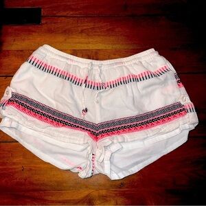 Soft cotton drawstring pull-on shorts or bathing suit cover vintage boho shorts